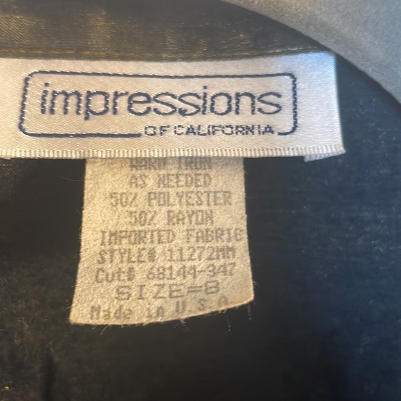 Impressions of California 80s Gold Lame Shirt.Mother of Pearl Buttons.EUC.Size 8 - Picture 2 of 5